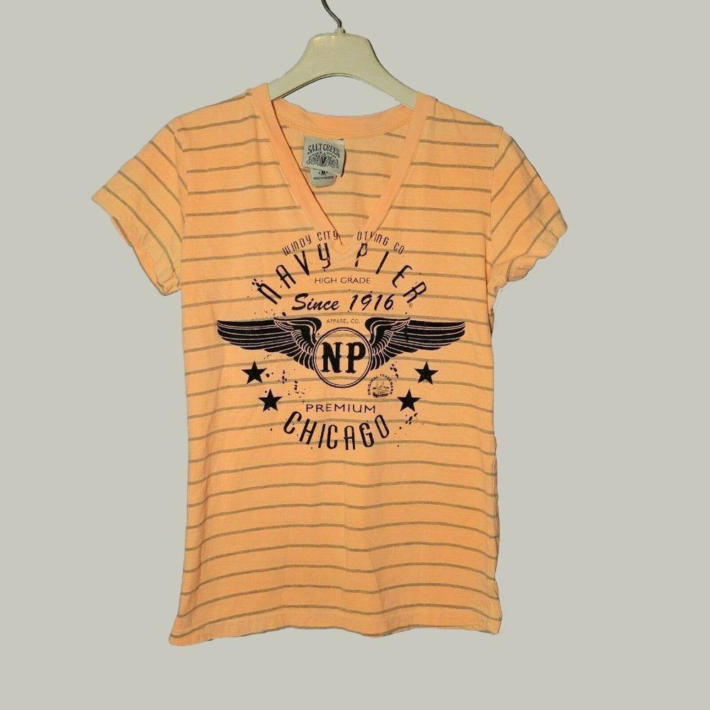Navy Pier Chicago Womens VNeck Tshirt